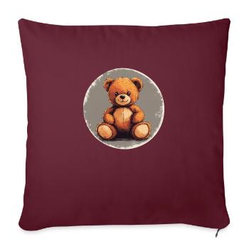 Classic Teddy : Affectueux et intemporel ! - Housse de coussin décorative 45 x 45 cm - bordeaux - Devant