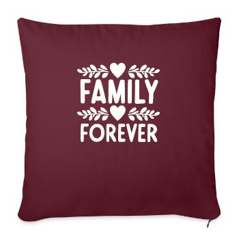 Famille pour toujours - Housse de coussin décorative 45 x 45 cm - bordeaux - Devant