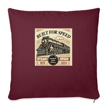 Grandads Steam Railway - Sofa pillowcase 17,3'' x 17,3'' (45 x 45 cm) - burgundy - Front