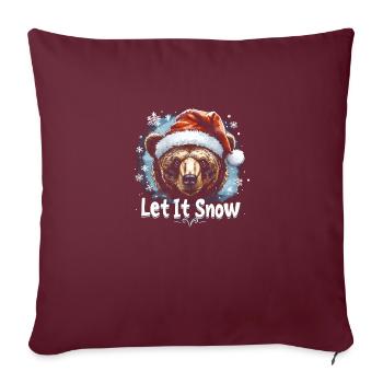 Let It Snow – Christmas Bear Design - Sofa pillowcase 17,3'' x 17,3'' (45 x 45 cm) - burgundy - Front