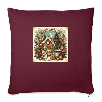 Nostalgic Christmas Design - Sofa pillowcase 17,3'' x 17,3'' (45 x 45 cm) - burgundy - Front