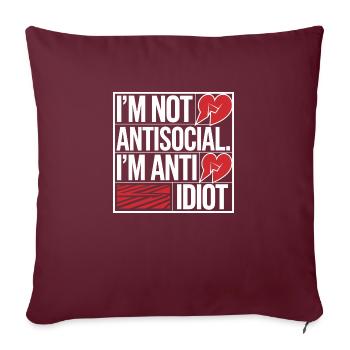 Introverti et pointilleux - Housse de coussin décorative 45 x 45 cm - bordeaux - Devant