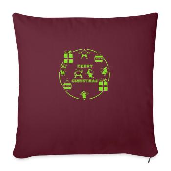 Papa Noël en cercle - Housse de coussin décorative 45 x 45 cm - bordeaux - Devant