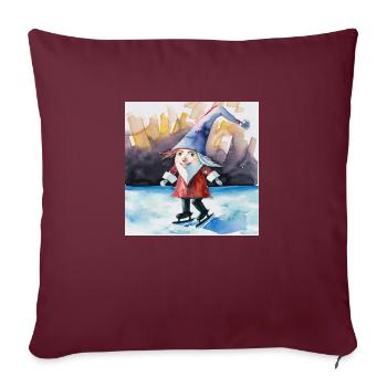 Je suis heureux - Housse de coussin décorative 45 x 45 cm - bordeaux - Devant