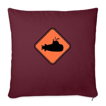 Bouclier sous-marin Avertissement Avertissement Avis de danger Logo - Housse de coussin décorative 45 x 45 cm - bordeaux - Devant