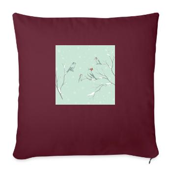 Famille de Noël de la famille Weihnachten - Housse de coussin décorative 45 x 45 cm - bordeaux - Devant