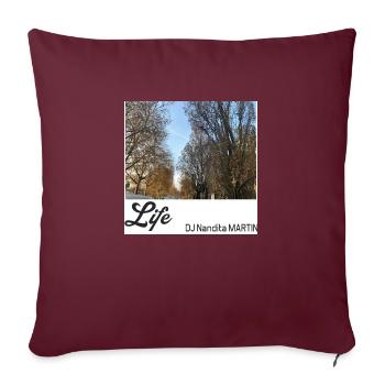 Life - Housse de coussin décorative 45 x 45 cm - bordeaux - Devant