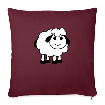mouton bébé se tient mignon mignon agneau enfant cool bande dessinée - Housse de coussin décorative 45 x 45 cm - bordeaux - Devant