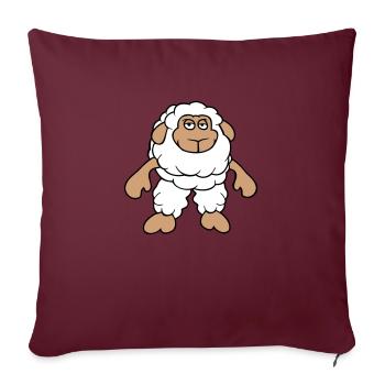 Schaf Steht Cool Gelangweilt Müde Cartoon Comic - Sofakissenbezug 45 x 45 cm - Burgunderrot - Vorne