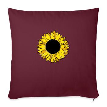 Sunflower - Sofa pillowcase 17,3'' x 17,3'' (45 x 45 cm) - burgundy - Front