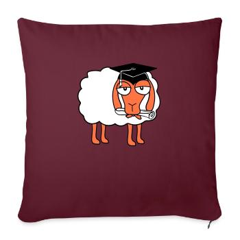 Mouton École Certificat Diplôme Universitaire Abi Étudiants - Housse de coussin décorative 45 x 45 cm - bordeaux - Devant