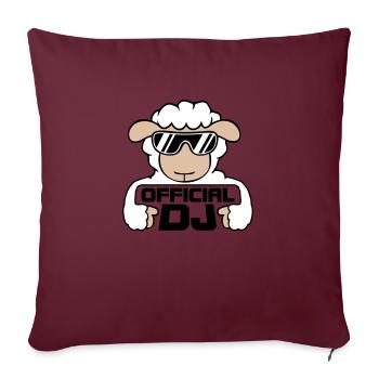 Mouton Officiel DJ Lunettes de soleil Fête Agneau Sweet Cool - Housse de coussin décorative 45 x 45 cm - bordeaux - Devant