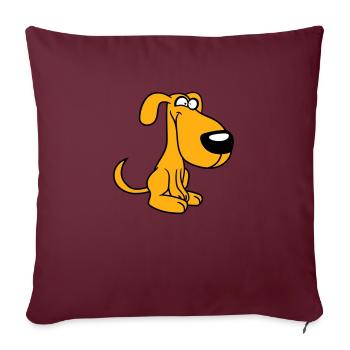 Dog, Crazy, Small, Happy, Funny, Silly, Cool - Sofa pillowcase 17,3'' x 17,3'' (45 x 45 cm) - burgundy - Front