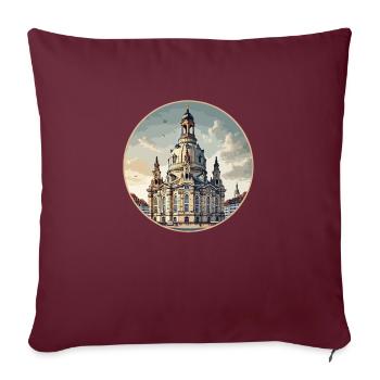 Dresdner Frauenkirche - Housse de coussin décorative 45 x 45 cm - bordeaux - Devant