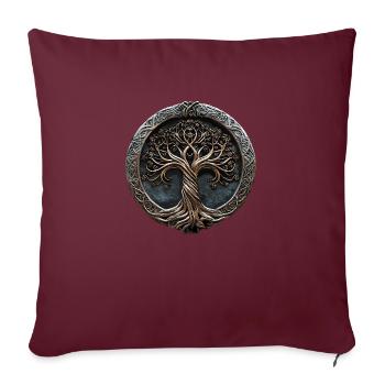 Yggdrasil Odin Wotan Edda Viking Vikings Wikinger - Sofa pillowcase 17,3'' x 17,3'' (45 x 45 cm) - burgundy - Front