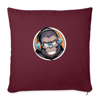 Happy Kong - Sofakissenbezug 45 x 45 cm - Burgunderrot - Vorne