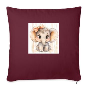Mignon bébé éléphant - T-shirt mignon pour enfants - Housse de coussin décorative 45 x 45 cm - bordeaux - Devant