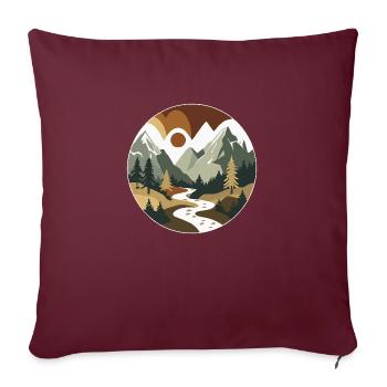 Randonnée en montagne - Housse de coussin décorative 45 x 45 cm - bordeaux - Devant