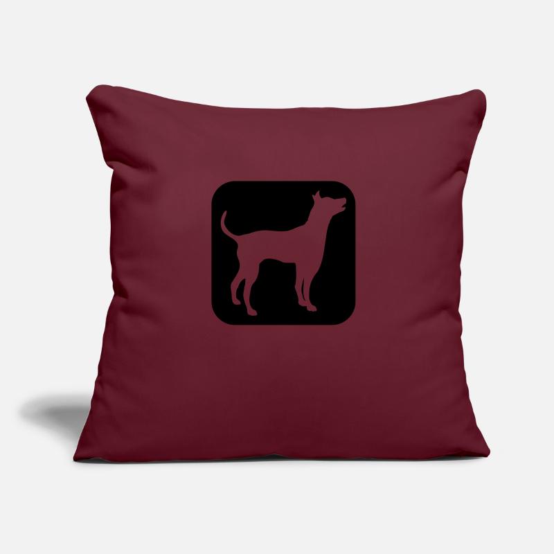 Dog Silhouette Symbol Button Logo Square Cool Sofa pillowcase 17,3'' x 17,3'' (45 x 45 cm)