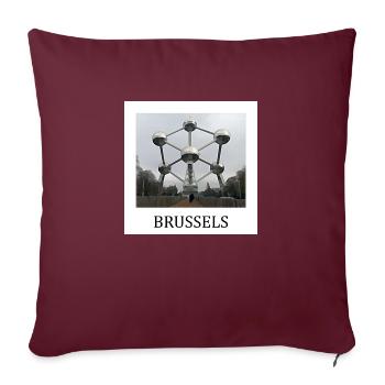 Brussels Atomium - Sofa pillowcase 17,3'' x 17,3'' (45 x 45 cm) - burgundy - Front