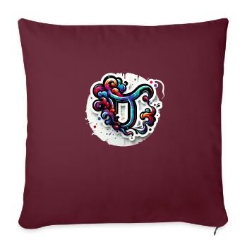 Couleur du zodiaque : Taureau - Housse de coussin décorative 45 x 45 cm - bordeaux - Devant