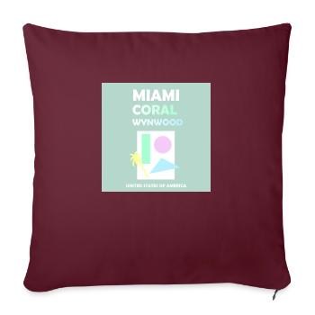 Miami United States USA - Sofa pillowcase 17,3'' x 17,3'' (45 x 45 cm) - burgundy - Front