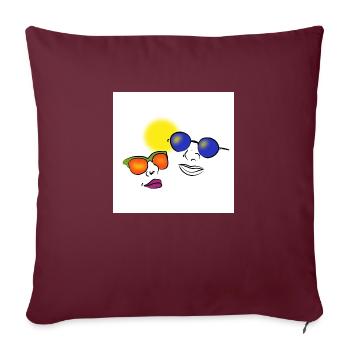 People with sunglasses - Sofa pillowcase 17,3'' x 17,3'' (45 x 45 cm) - burgundy - Front