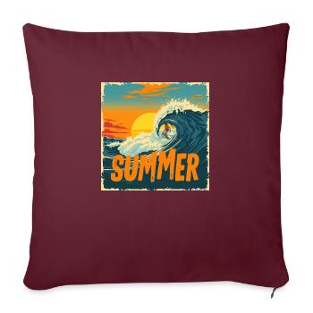 Summer Surf – Retro Wave Ride! - Sofakissenbezug 45 x 45 cm - Burgunderrot - Vorne