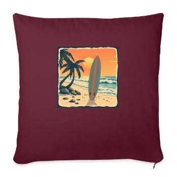 Endless Summer – Retro Surf Vibes - Sofakissenbezug 45 x 45 cm - Burgunderrot - Vorne