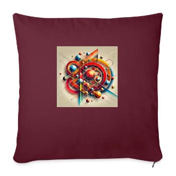 Explosion de couleurs des formes - Housse de coussin décorative 45 x 45 cm - bordeaux - Devant