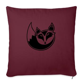 Renard roux Forêt sauvage Animal Cool Logo Icône - Housse de coussin décorative 45 x 45 cm - bordeaux - Devant