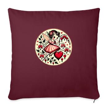 Valentine's Day Fairy Bleeding Heart Flowers - Sofa pillowcase 17,3'' x 17,3'' (45 x 45 cm) - burgundy - Front
