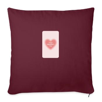 Happy Valentines Day - Sofakissenbezug 45 x 45 cm - Burgunderrot - Vorne