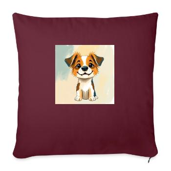Berger australien mignon - Housse de coussin décorative 45 x 45 cm - bordeaux - Devant