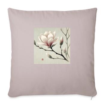 Japanese style magnolia flower - Sofa pillowcase 17,3'' x 17,3'' (45 x 45 cm) - light taupe - Front