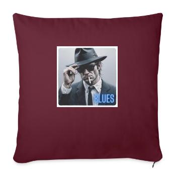 Blues brother mit Hut und Zigarette - Sofakissenbezug 45 x 45 cm - Burgunderrot - Vorne