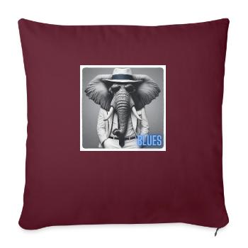 Elefant mit Anzug und Sonnenbrille - Sofakissenbezug 45 x 45 cm - Burgunderrot - Vorne