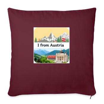 WUNDERSCHÖN ÖSTERREICH - Sofakissenbezug 45 x 45 cm - Burgunderrot - Vorne