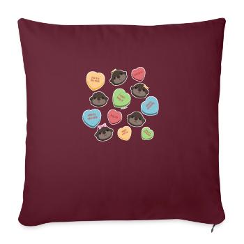 Conférences Tazzz| Bonbons de la Saint-Valentin - Housse de coussin décorative 45 x 45 cm - bordeaux - Devant