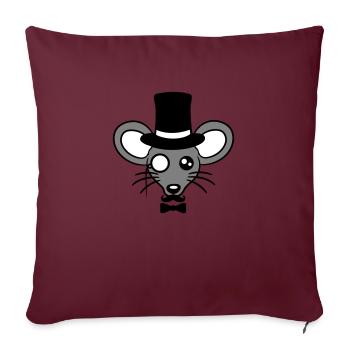 Mr. Mouse Top Hat Monocle Glasses Rich Mr. - Sofa pillowcase 17,3'' x 17,3'' (45 x 45 cm) - burgundy - Front