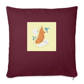 Fox - Sofa pillowcase 17,3'' x 17,3'' (45 x 45 cm) - burgundy - Front