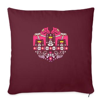 Suède Suède Viking Nordique Scandinavie Solstice d’été - Housse de coussin décorative 45 x 45 cm - bordeaux - Devant