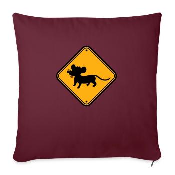 Evil Mouse Shield Warning Caution Caution Danger - Sofa pillowcase 17,3'' x 17,3'' (45 x 45 cm) - burgundy - Front
