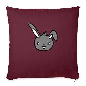 Lapin Mauvais Œil Coquin Cool Déterminé Drôle - Housse de coussin décorative 45 x 45 cm - bordeaux - Devant