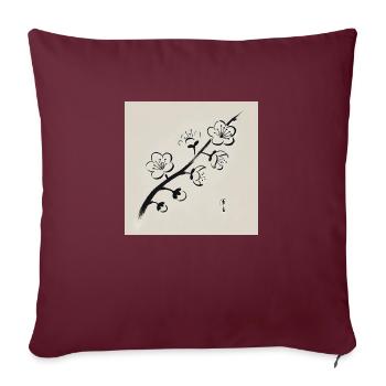 Japanese-style plum blossoms - Sofa pillowcase 17,3'' x 17,3'' (45 x 45 cm) - burgundy - Front