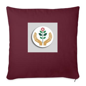 Nurturing Growth Logo - Sofa pillowcase 17,3'' x 17,3'' (45 x 45 cm) - burgundy - Front