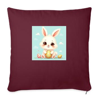 Der süße Osterhase - Sofakissenbezug 45 x 45 cm - Burgunderrot - Vorne