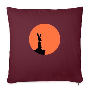 Lapin Lune Falaise Montagne Nuit Ronde Soleil Peeps Stands - Housse de coussin décorative 45 x 45 cm - bordeaux - Devant