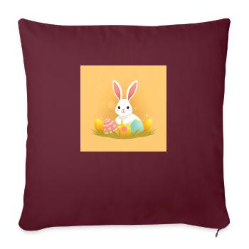 Ostertraum mit Hasi- - Sofakissenbezug 45 x 45 cm - Burgunderrot - Vorne