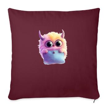Fluffy Monster - Sofakissenbezug 45 x 45 cm - Burgunderrot - Vorne